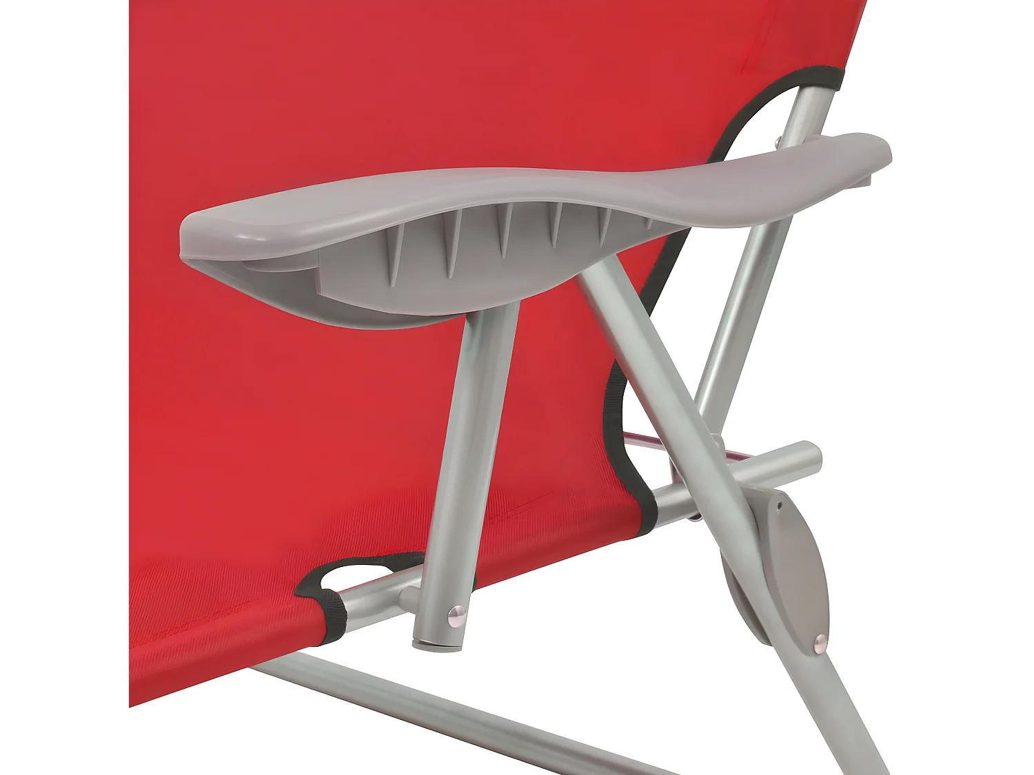 Ligbed met luifel staal rood NL786420