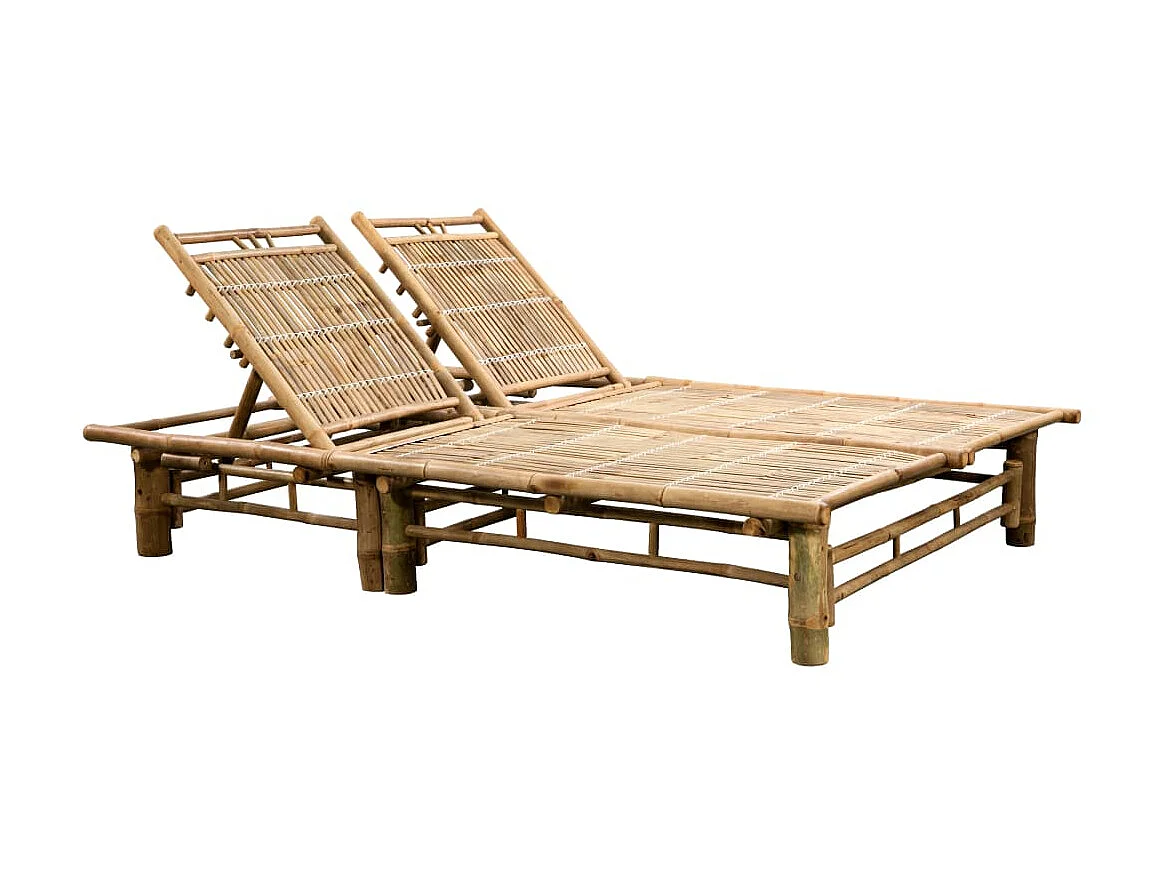 Bain de soleil pour 2 personnes avec coussin Bambou SEF19973