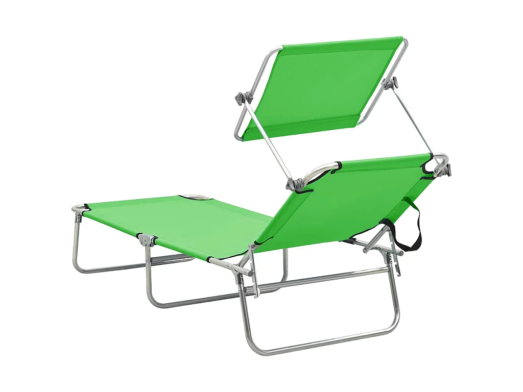 Tumbona plegable con toldo aluminio verde ES49959