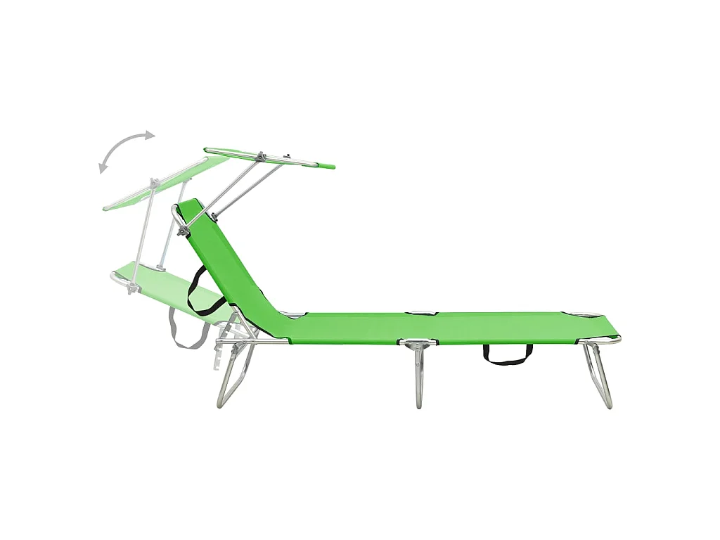 Ligbed inklapbaar met luifel aluminium groen NL999659