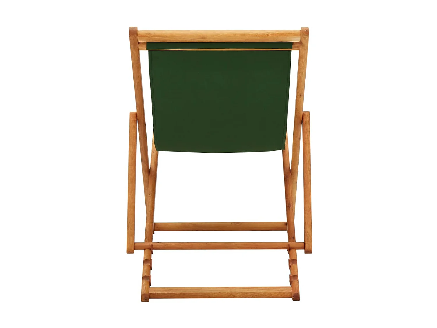 Bain de soleil pliable de plage Bois d'eucalyptus et tissu Vert SEF60277