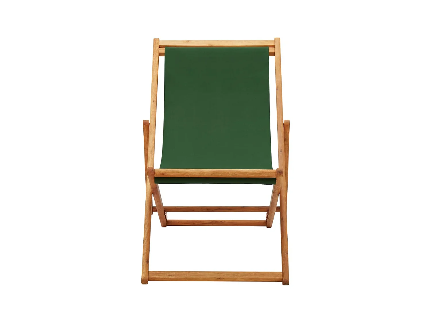 Silla de playa plegable madera de eucalipto y tela verde ES26055