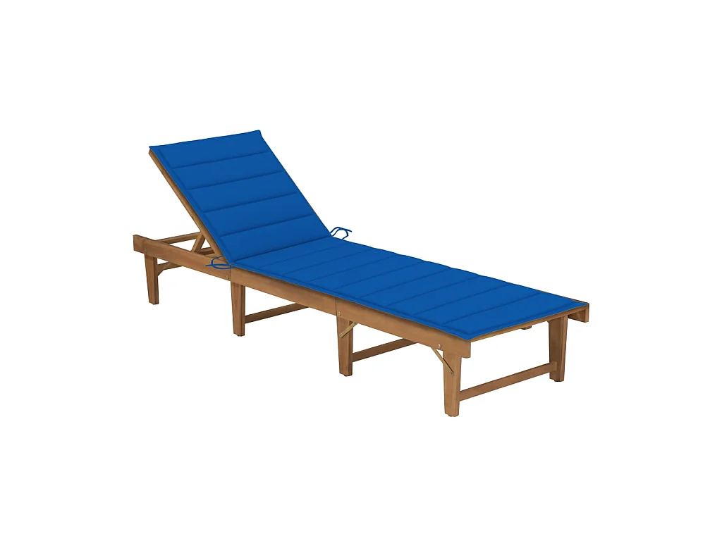 Bain de soleil pliable avec coussin Bois d'acacia solide SEF10560