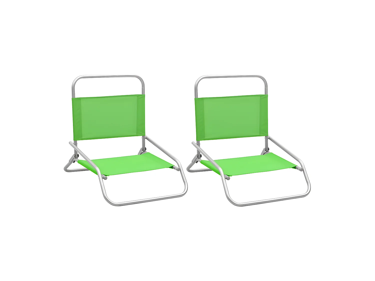 Bains de soleil pliables 2 pcs Vert Tissu SEF32072