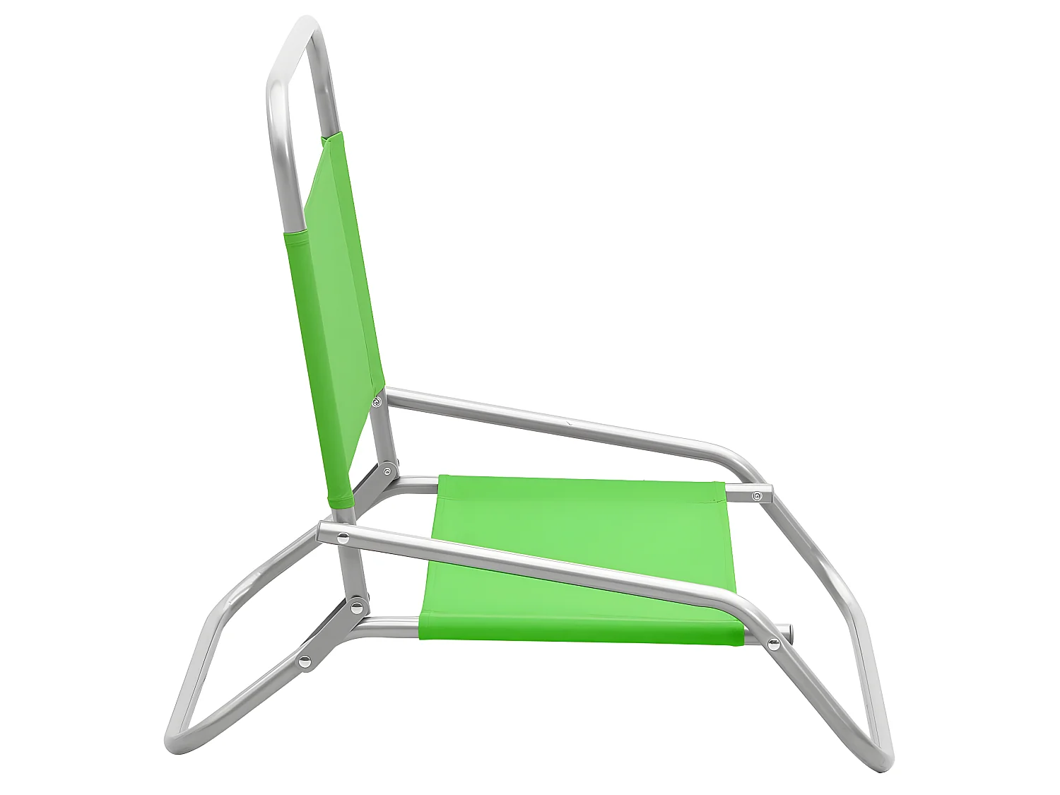 Strandstoelen 2 st inklapbaar stof groen NL684633