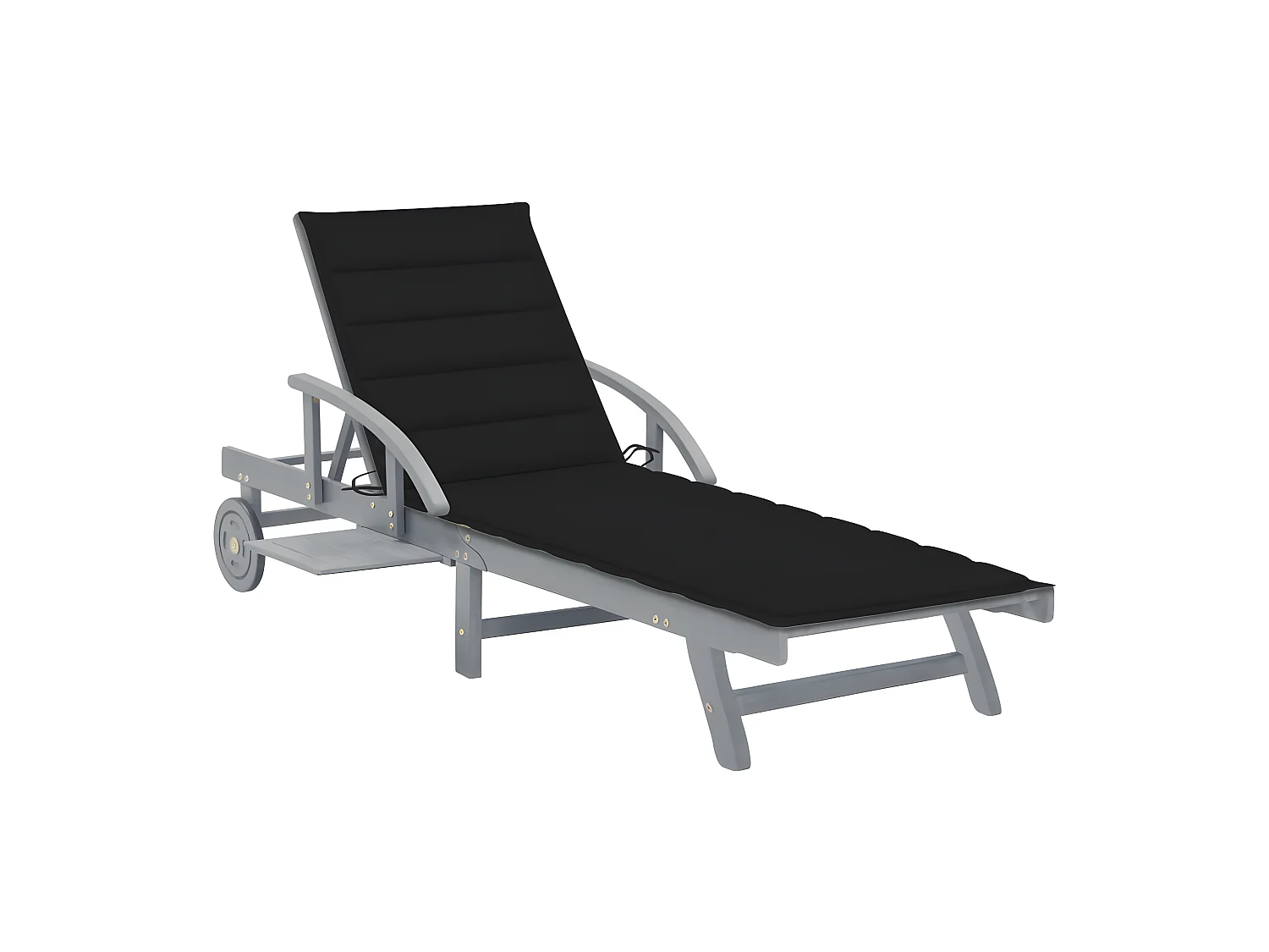 Bain de soleil avec coussin Bois d'acacia solide PEWV93893
