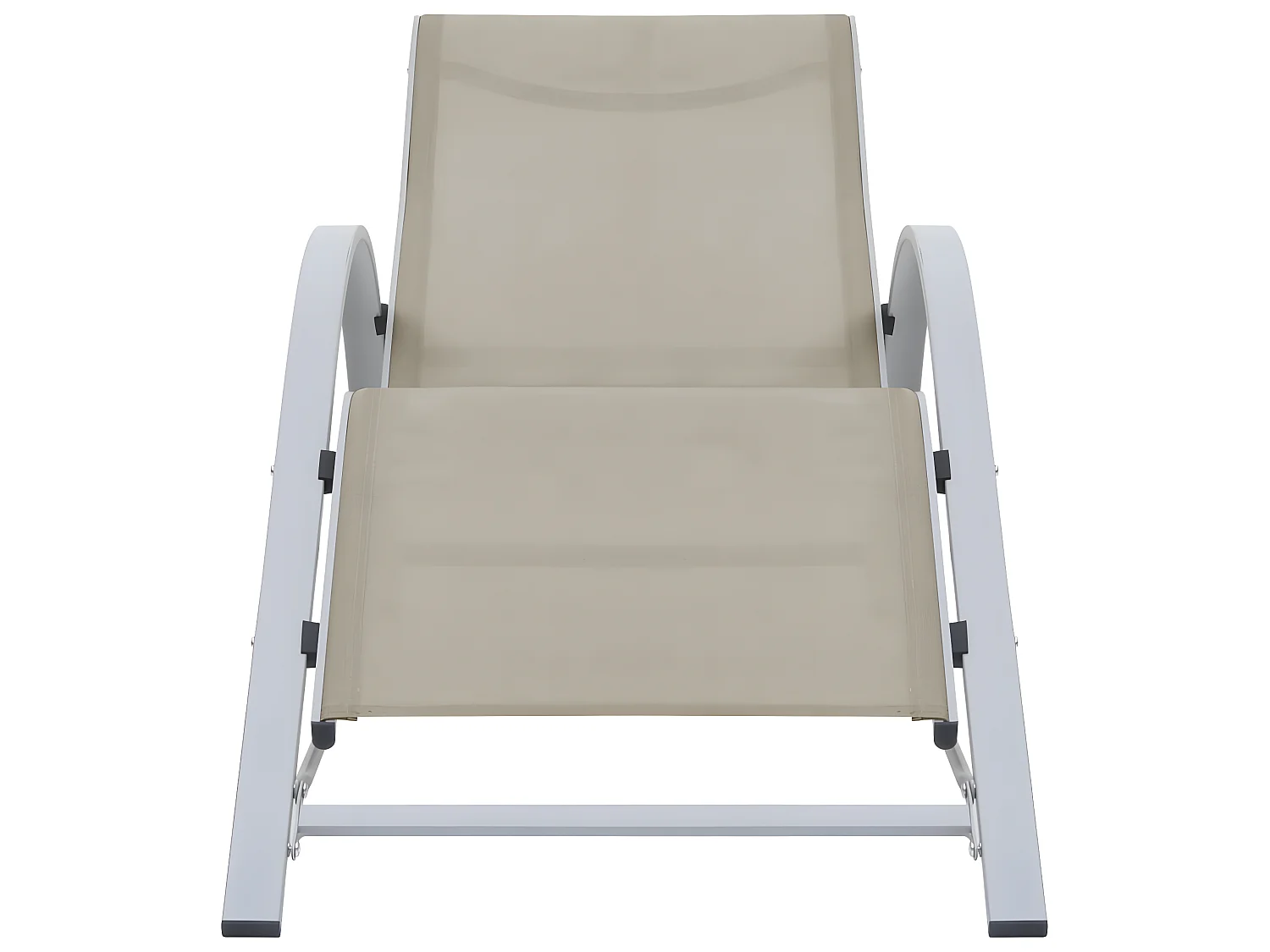 Bains de soleils 2 pcs avec table Aluminium Crème SEF48229