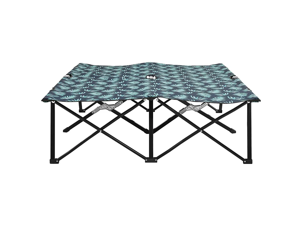 Bain de soleil pliable 2 places Motif de feuilles Acier SEF49323