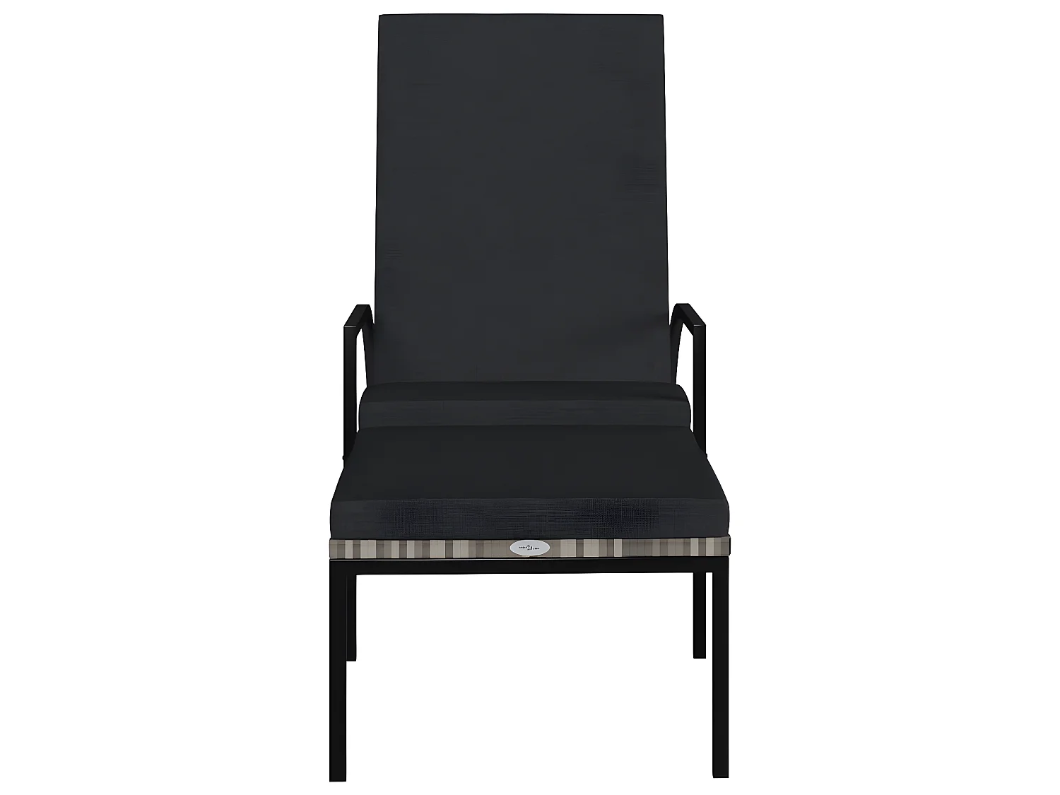 Bain de soleil avec repose-pied Résine tressée Gris SEF91118