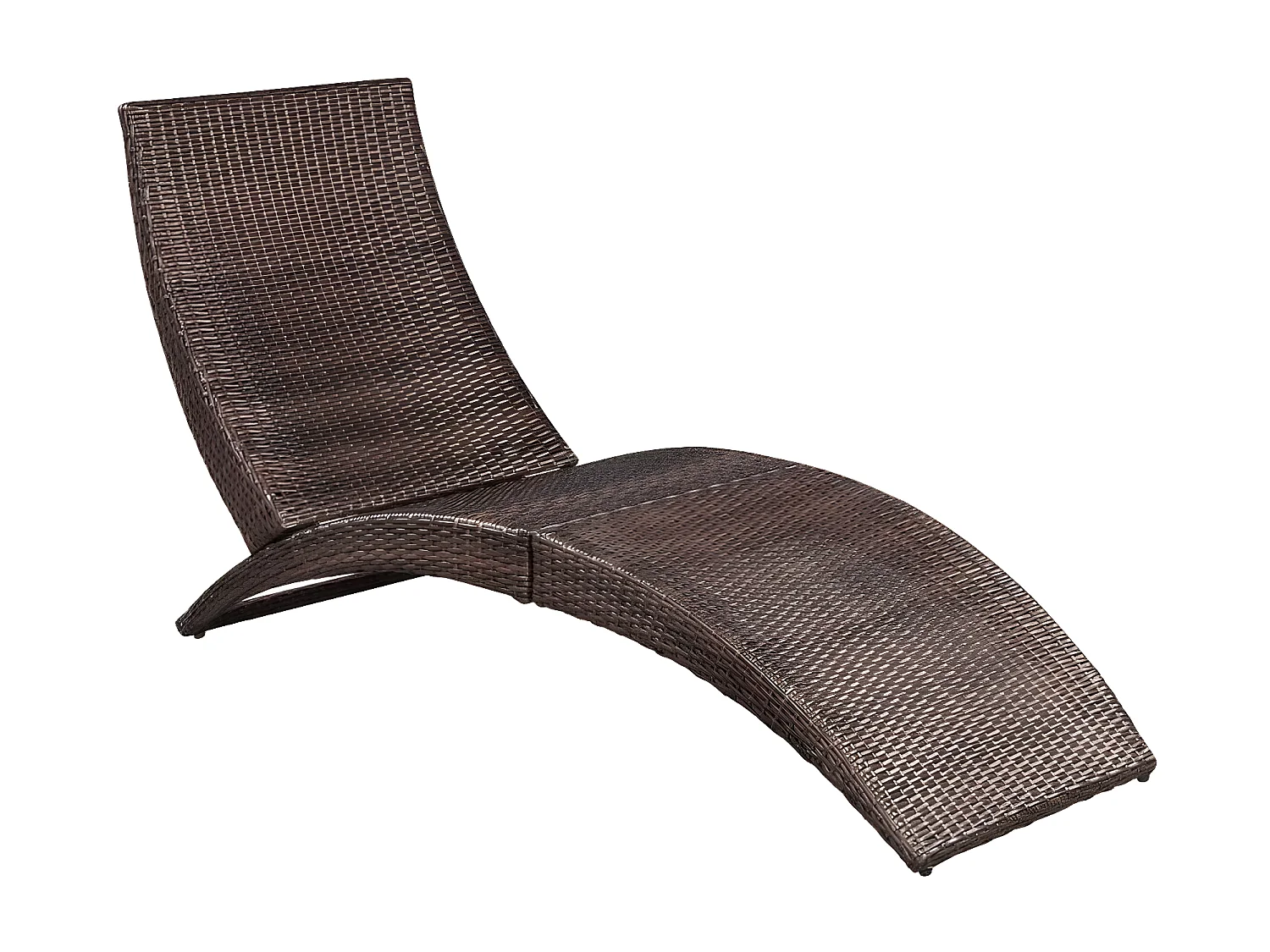 Bain de soleil pliable avec coussin Résine tressée Marron SEF40619