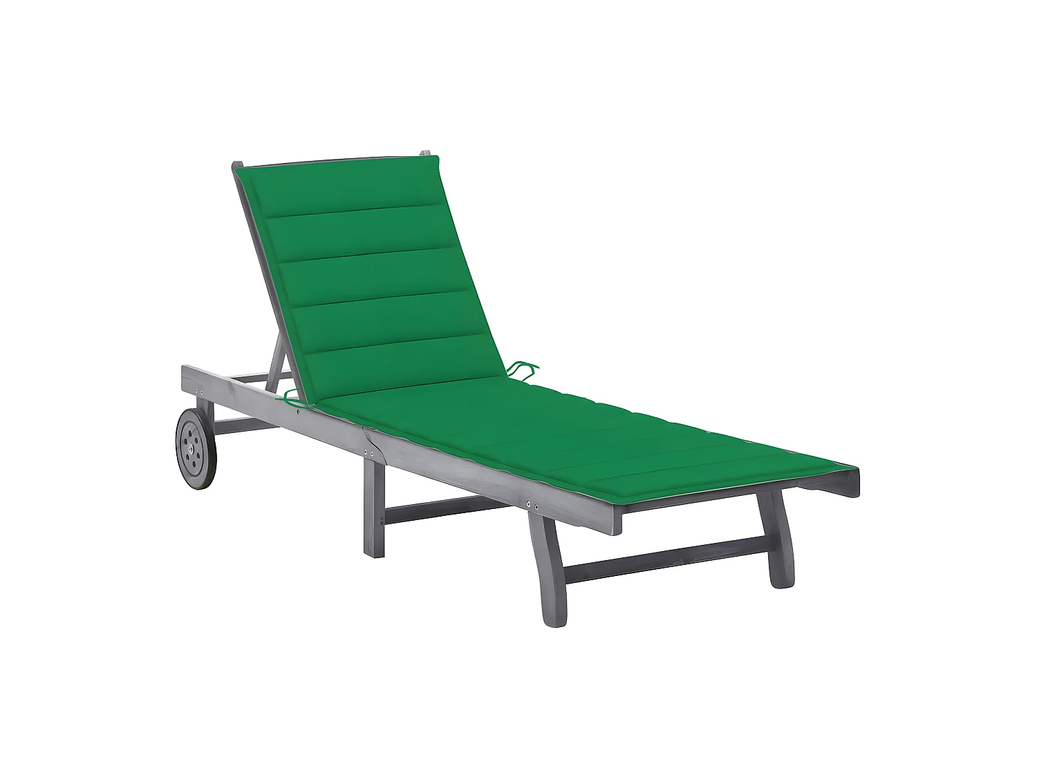 Bain de soleil de jardin avec coussin Gris Bois d'acacia solide SEF70244