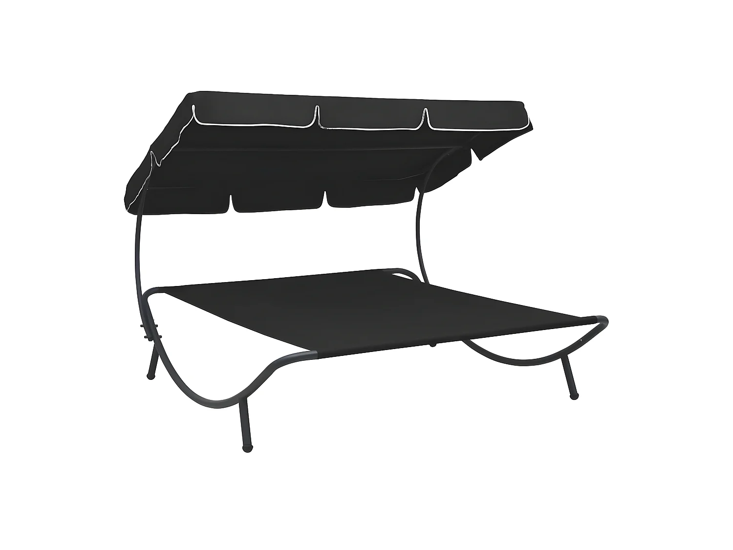 Bain de soleil avec auvent Noir PEWV43310