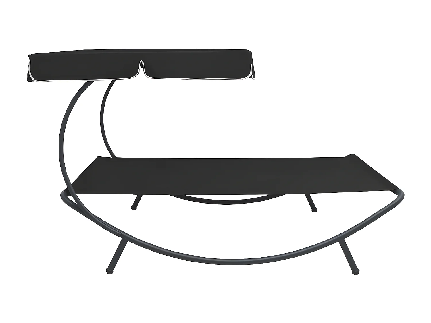 Bain de soleil avec auvent Noir PEWV43310