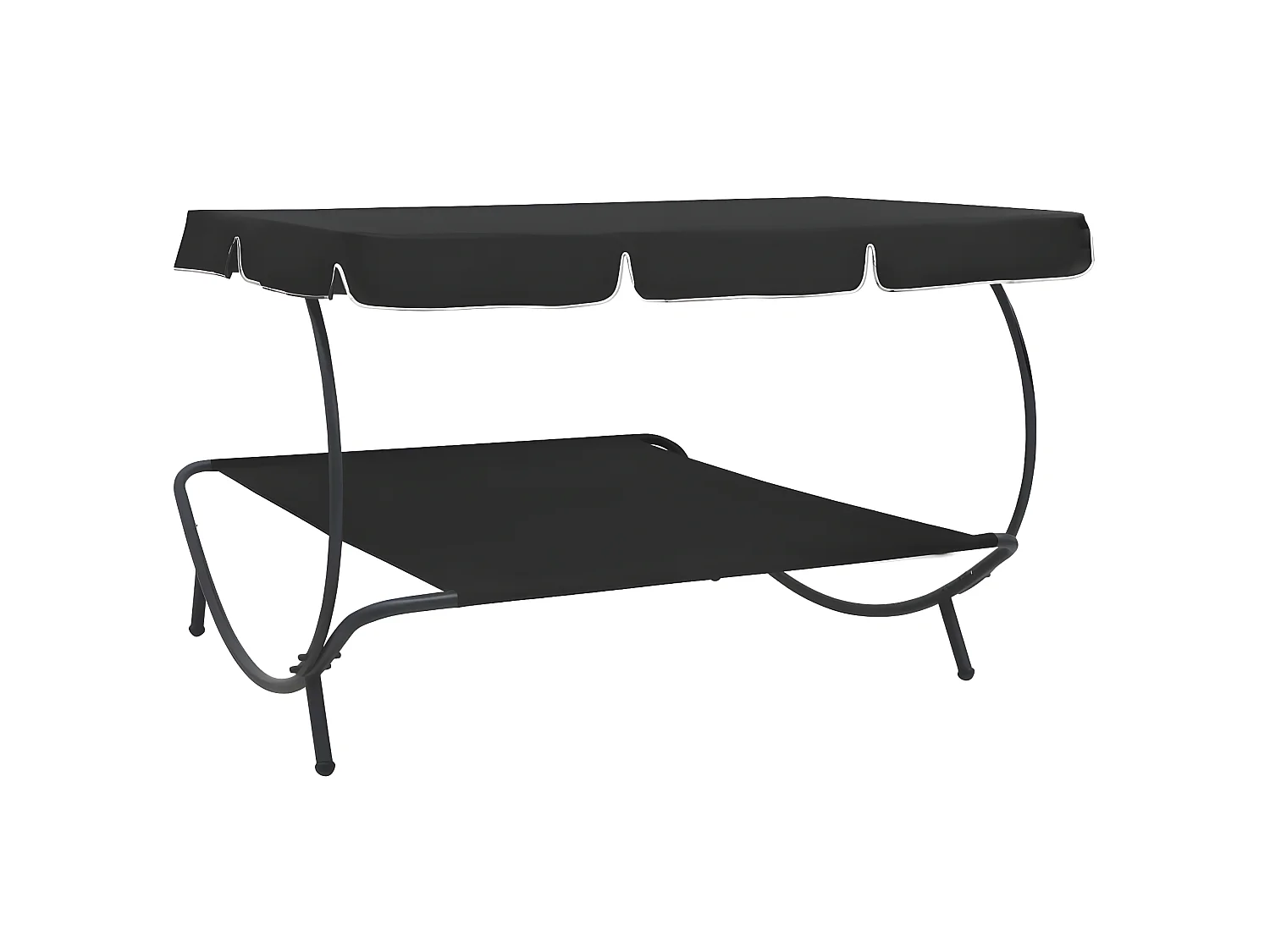 Bain de soleil avec auvent Noir PEWV43310