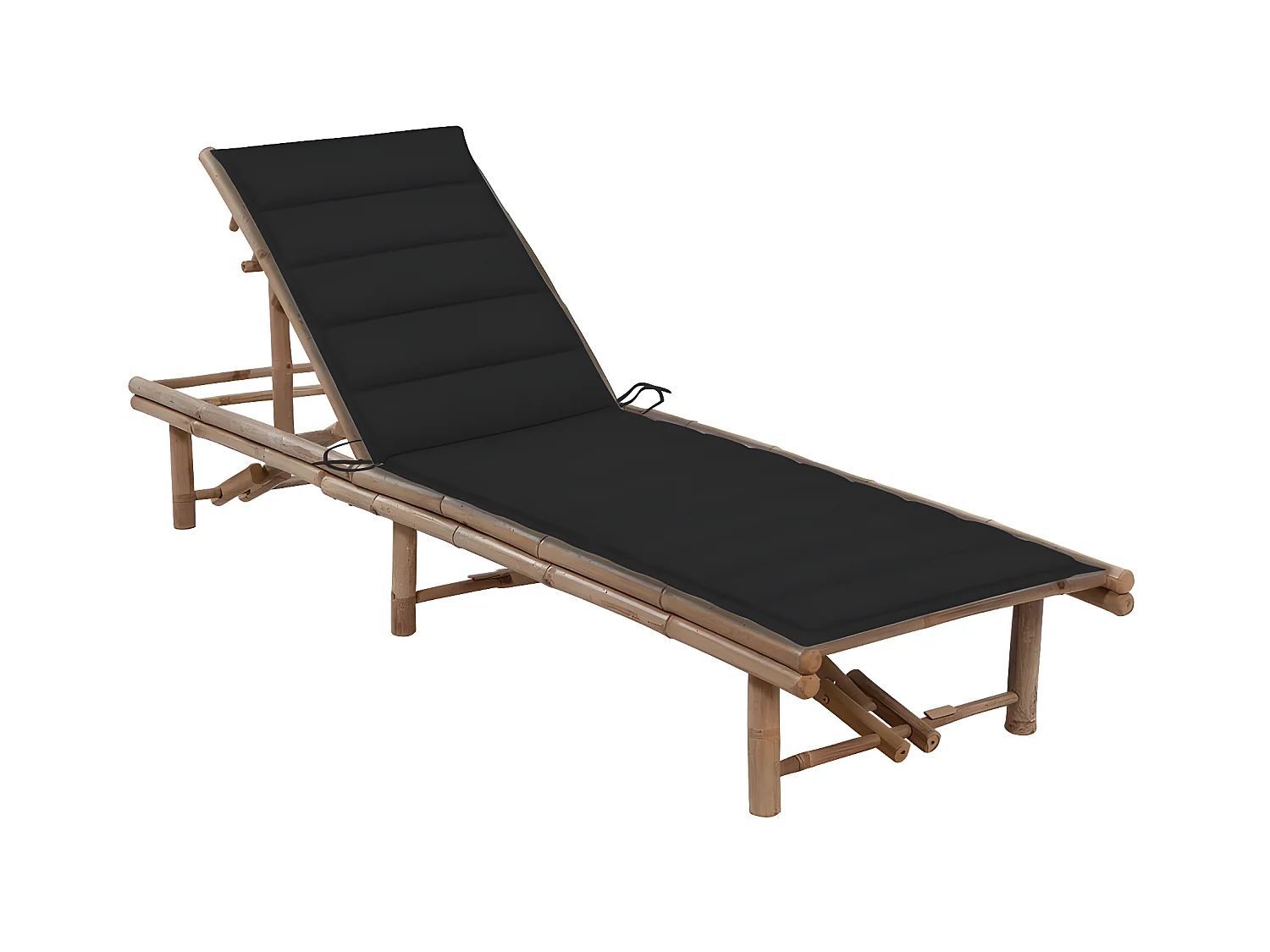 Bain de soleil de jardin avec coussin Bambou SEF17587