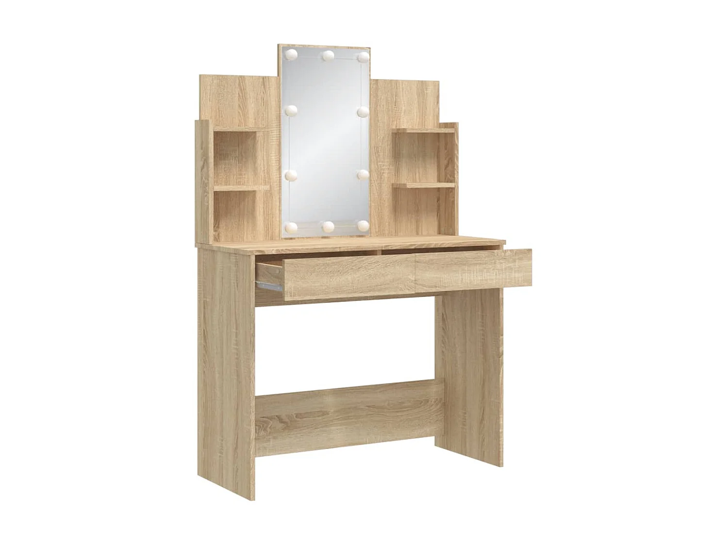 Coiffeuse avec lumières LED chêne sonoma 96x40x142 cm OFR97676 BonneVie Meuble
