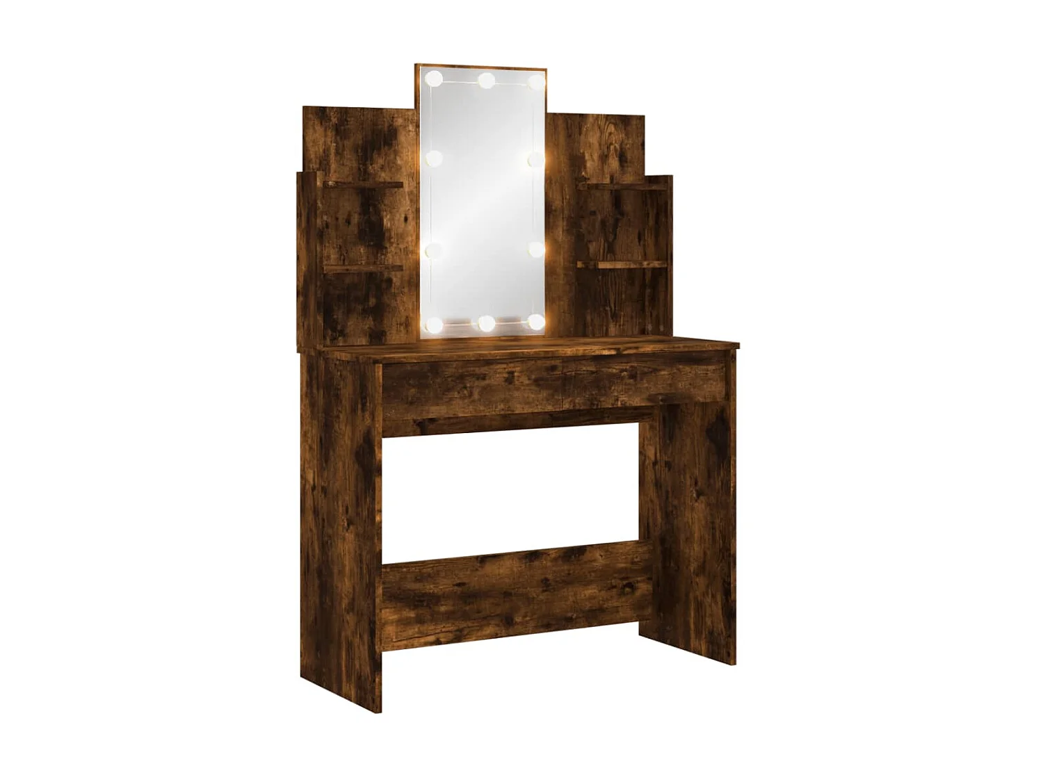 Coiffeuse avec lumières LED chêne fumé 96x40x142 cm OFR24246 BonneVie Meuble