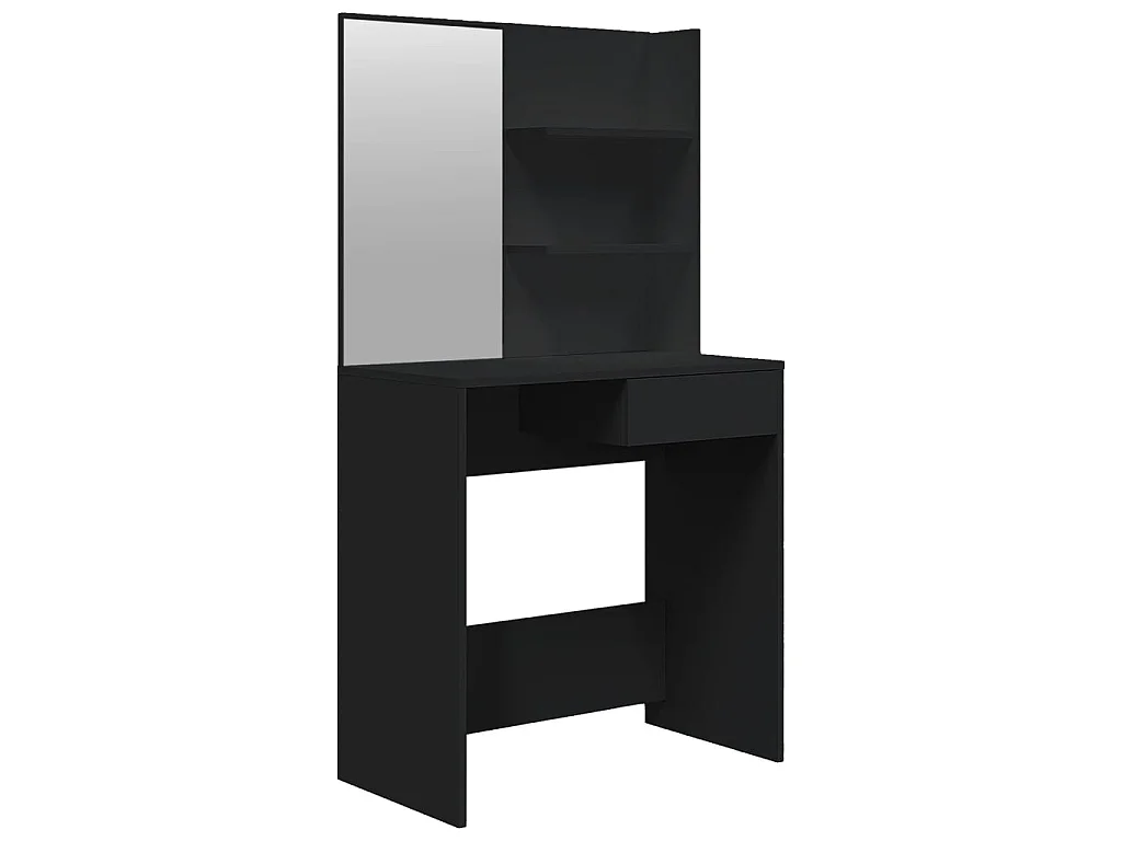Coiffeuse avec miroir noir 74,5x40x141 cm OFR43290 BonneVie Meuble
