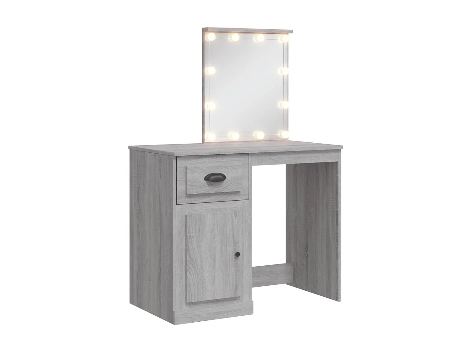 Coiffeuse avec lumières LED sonoma gris 90x42x132,5 cm OFR90723 BonneVie Meuble