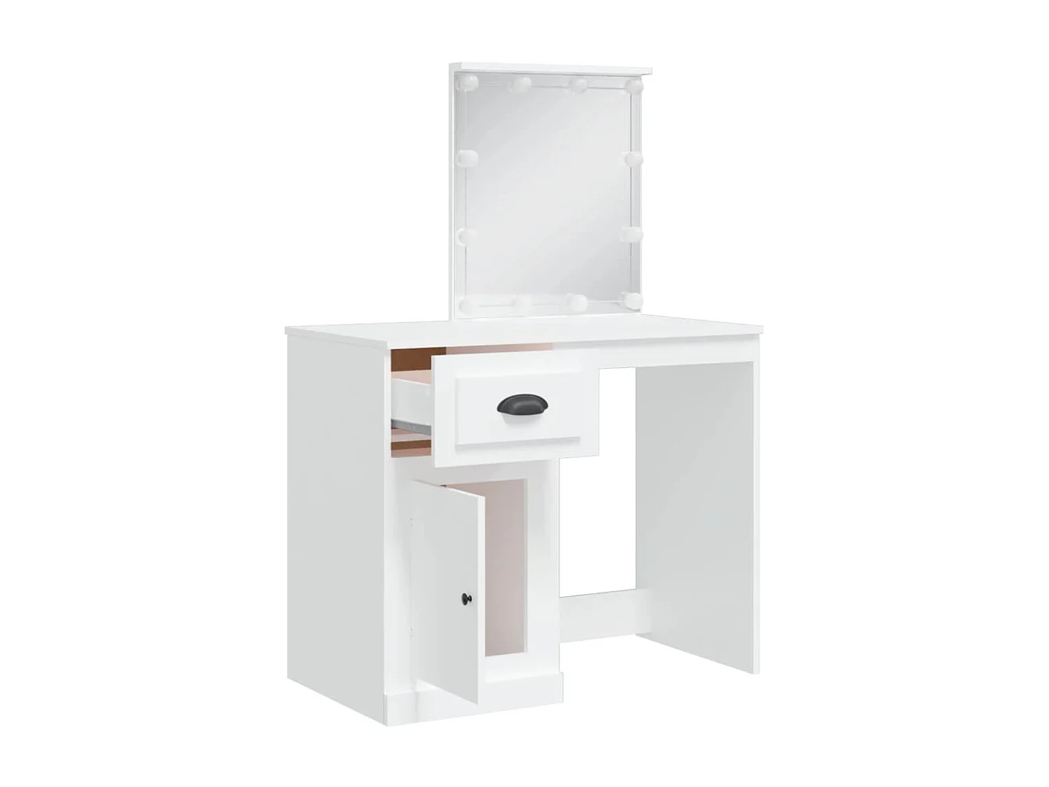 Coiffeuse avec lumières LED blanc 90x42x132,5 cm OFR32953 BonneVie Meuble