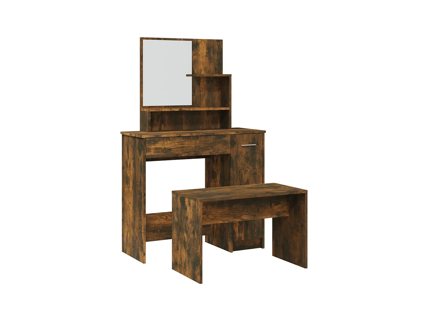 Kaptafelset 86,5x35x136 cm gerookt eiken NL148745