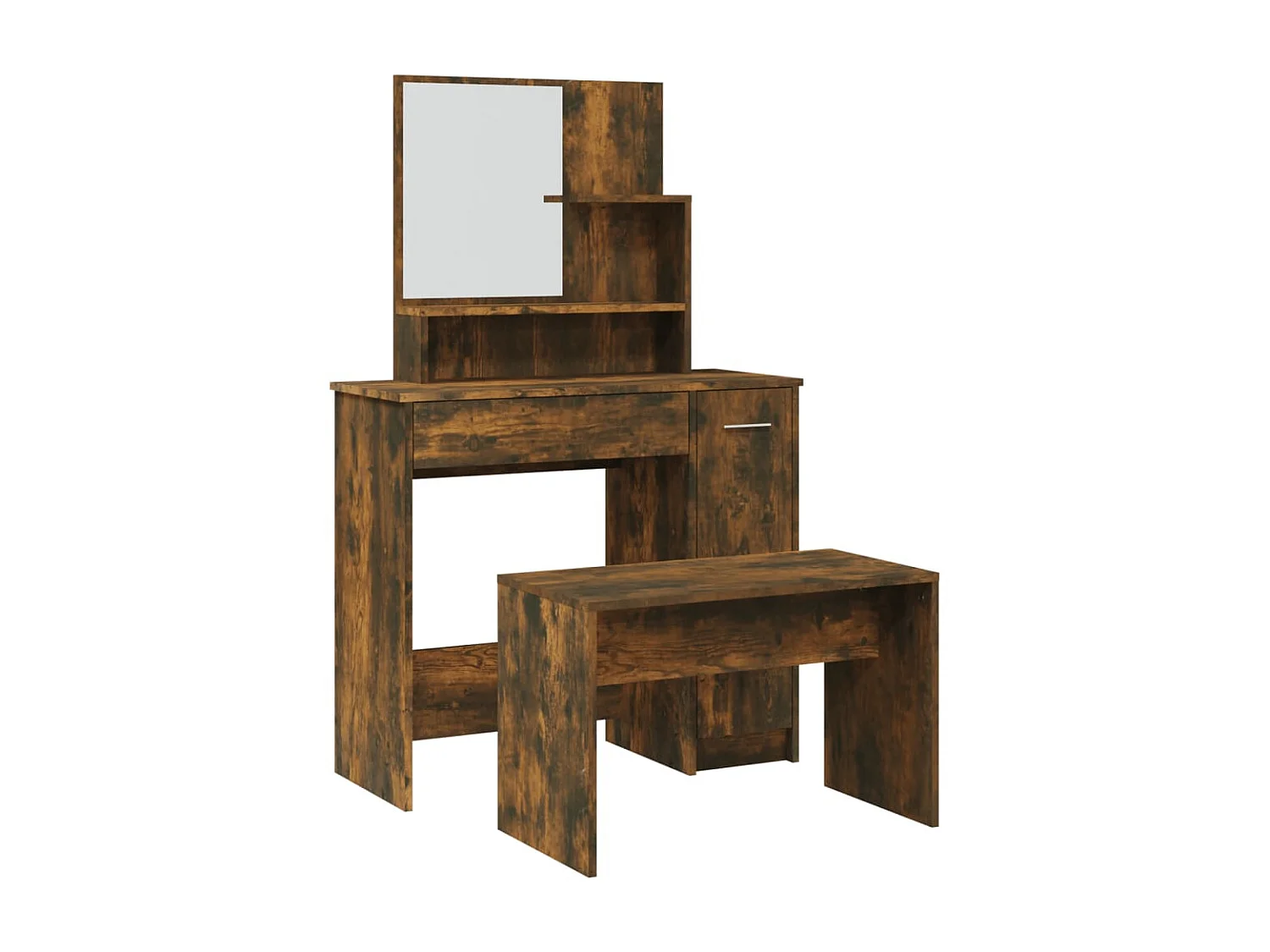 Kaptafelset 86,5x35x136 cm gerookt eiken NL148745