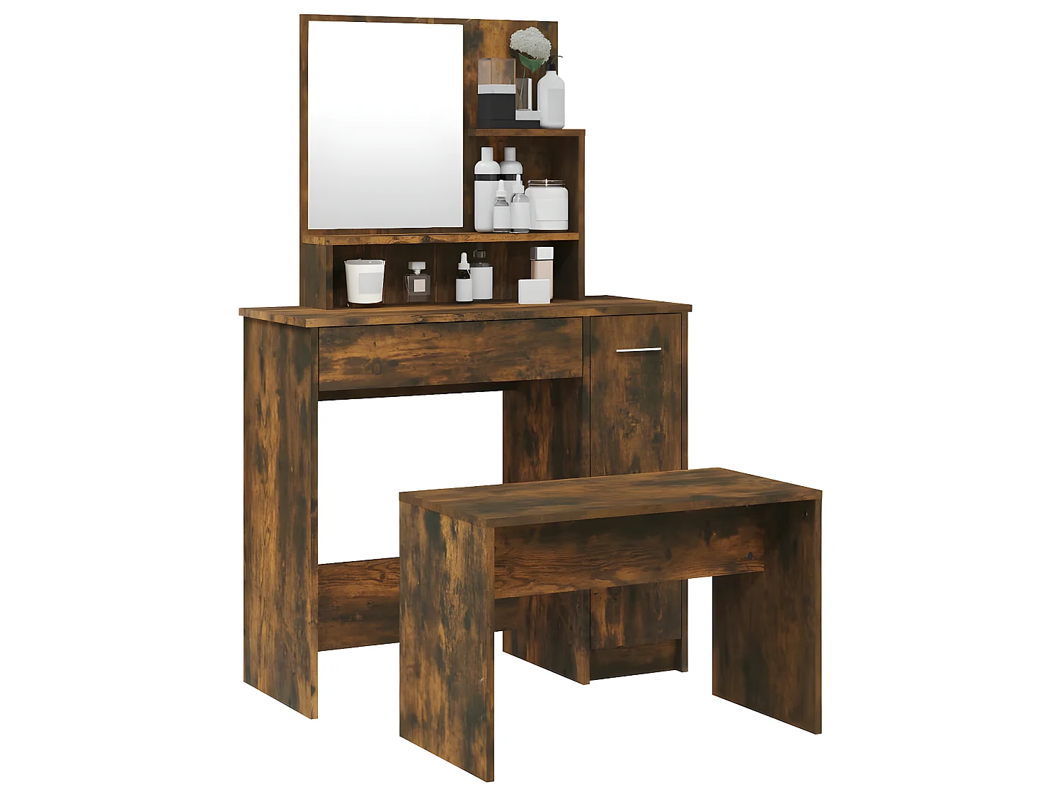 Kaptafelset 86,5x35x136 cm gerookt eiken NL148745