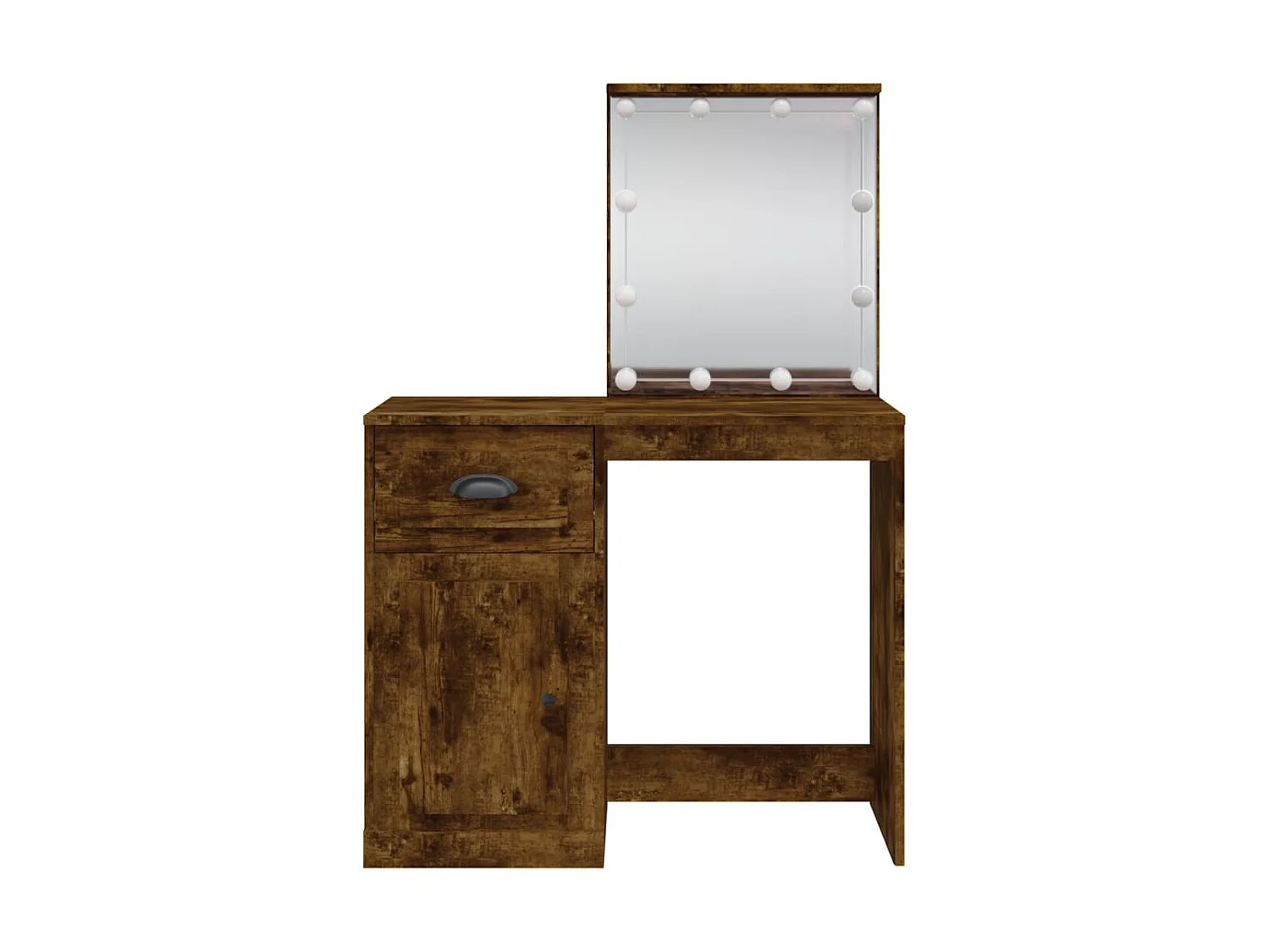 Coiffeuse avec lumières LED chêne fumé 90x42x132,5 cm OFR48496 BonneVie Meuble