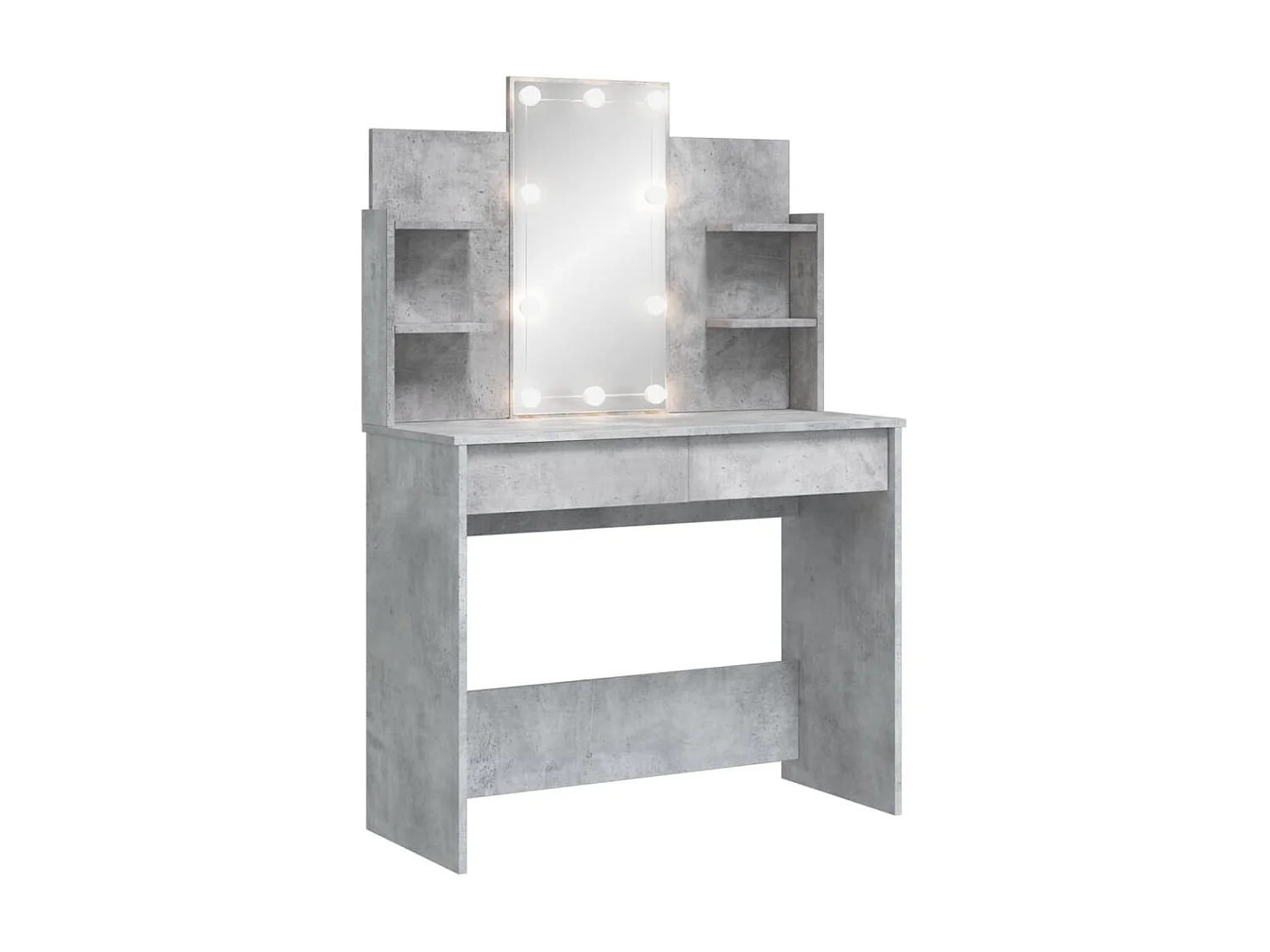 Coiffeuse avec lumières LED gris béton 96x40x142 cm OFR21084 BonneVie Meuble