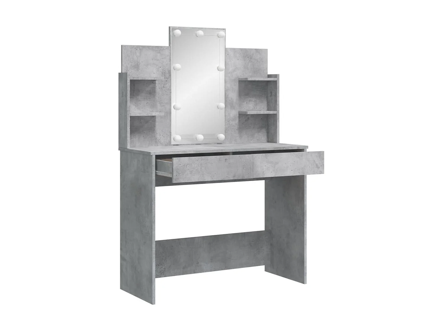 Toucador com luzes LED 96x40x142 cm cinzento cimento PT284335