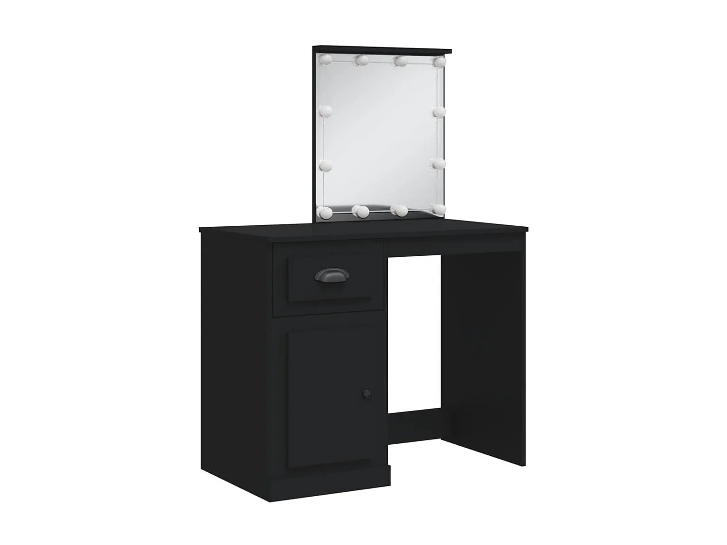 Coiffeuse avec lumières LED noir 90x42x132,5cm OFR58124 BonneVie Meuble