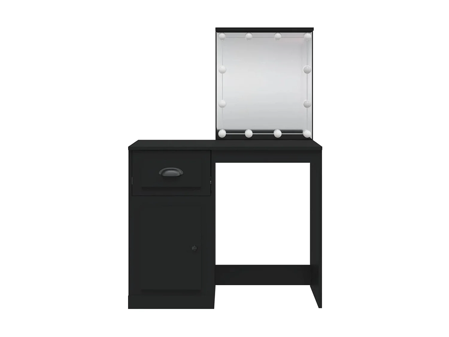 Coiffeuse avec lumières LED noir 90x42x132,5cm OFR58124 BonneVie Meuble
