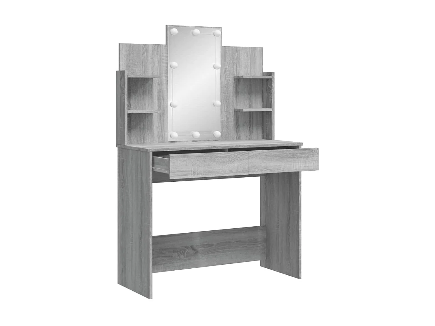 Coiffeuse avec lumières LED sonoma gris 96x40x142 cm OFR29932 BonneVie Meuble