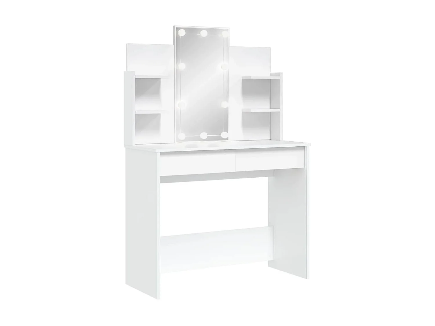 Coiffeuse avec lumières LED blanc 96x40x142 cm OFR23458 BonneVie Meuble