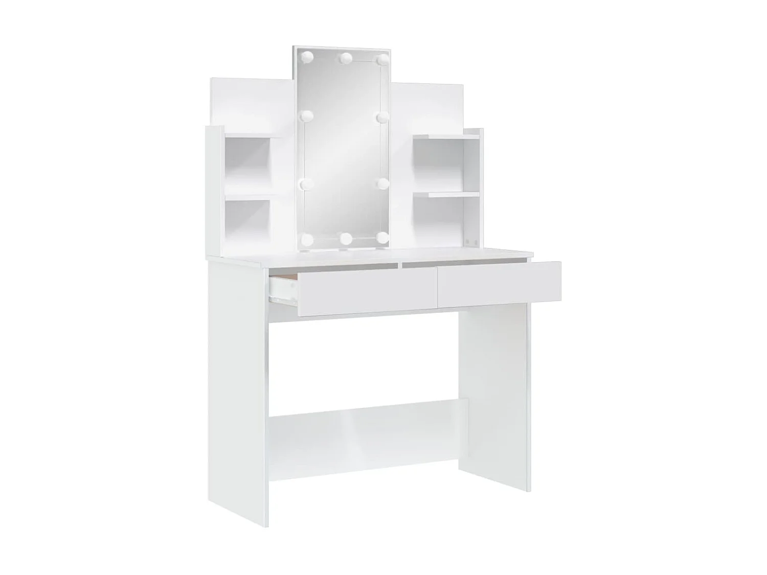 Coiffeuse avec lumières LED blanc 96x40x142 cm OFR23458 BonneVie Meuble