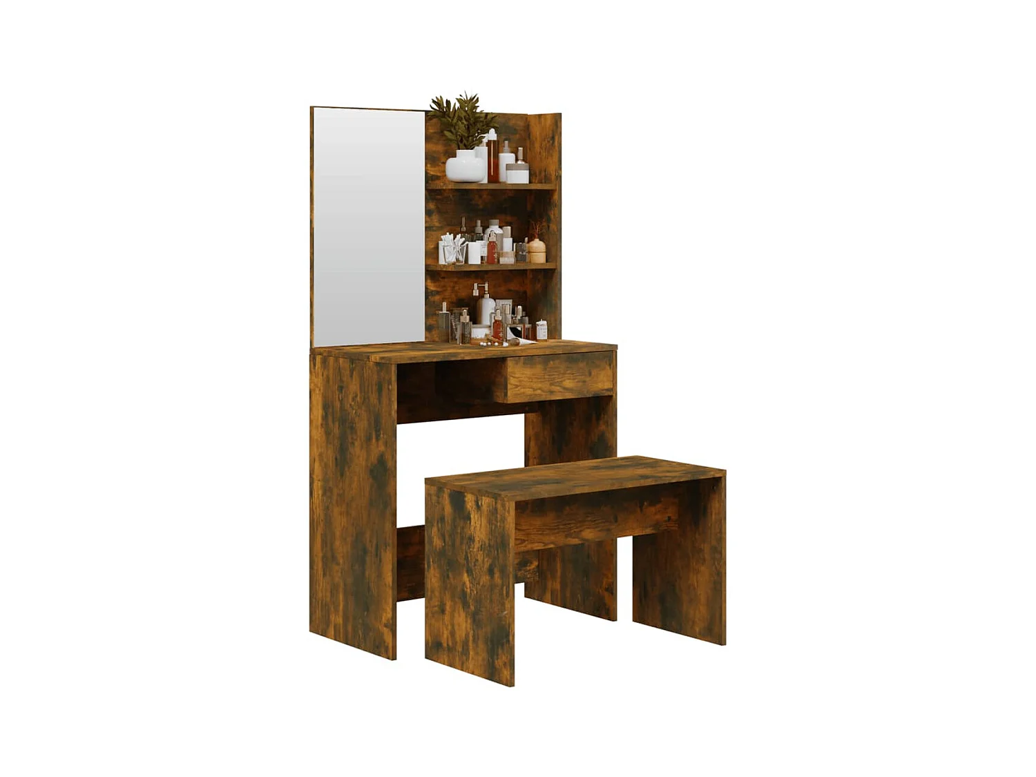 Kaptafelset 74,5x40x141 cm gerookt eiken NL709469