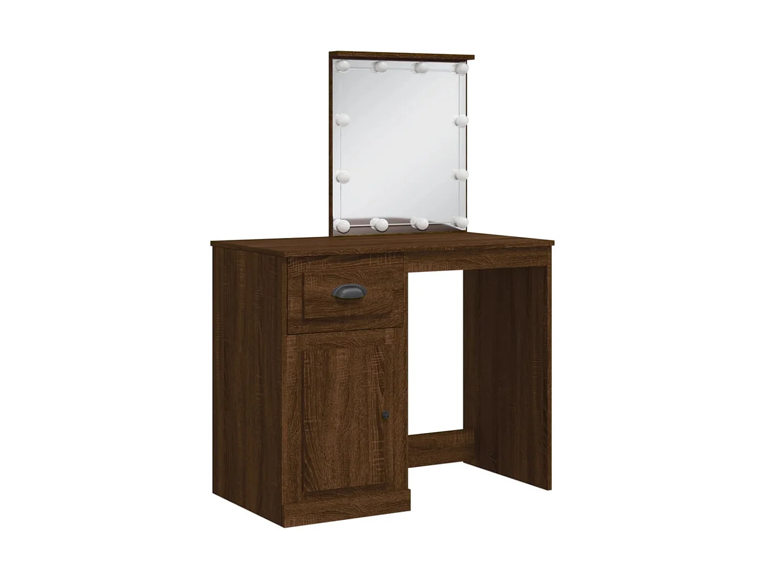 Coiffeuse avec lumières LED chêne marron 90x42x132,5 cm OFR21500 BonneVie Meuble