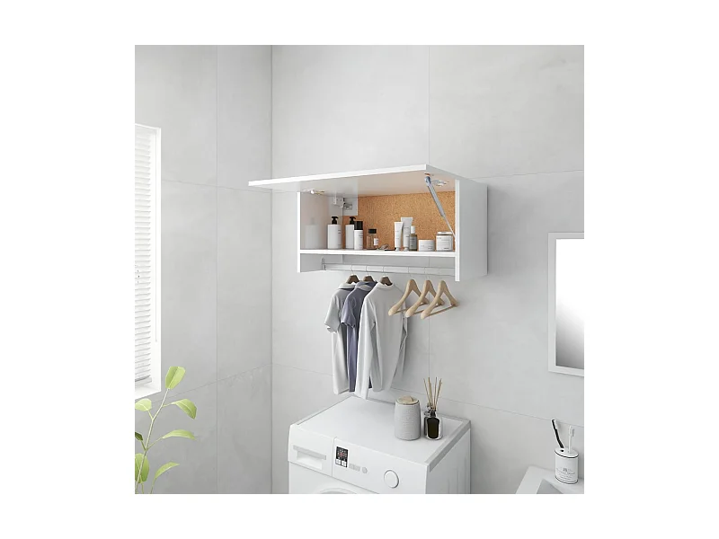 Kledingkast 70x32,5x35 cm bewerkt hout hoogglans wit NL574568