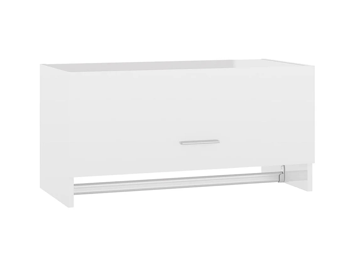 Garde-robe Blanc brillant 70x32,5x35 cm Aggloméré OFR56552 BonneVie Meuble