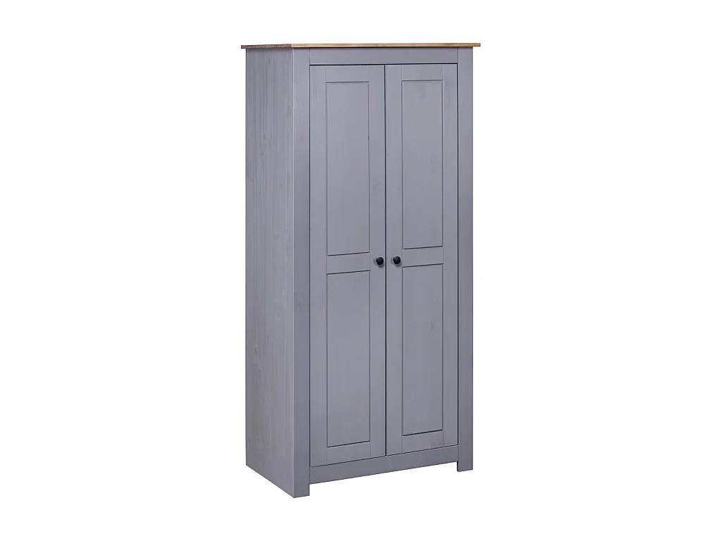 Garde-robe Gris 80x50x171,5 cm Pin massif Assortiment Panama OFR36147 BonneVie Meuble