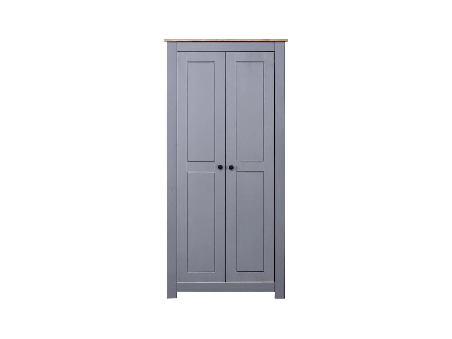 Garde-robe Gris 80x50x171,5 cm Pin massif Assortiment Panama OFR36147 BonneVie Meuble