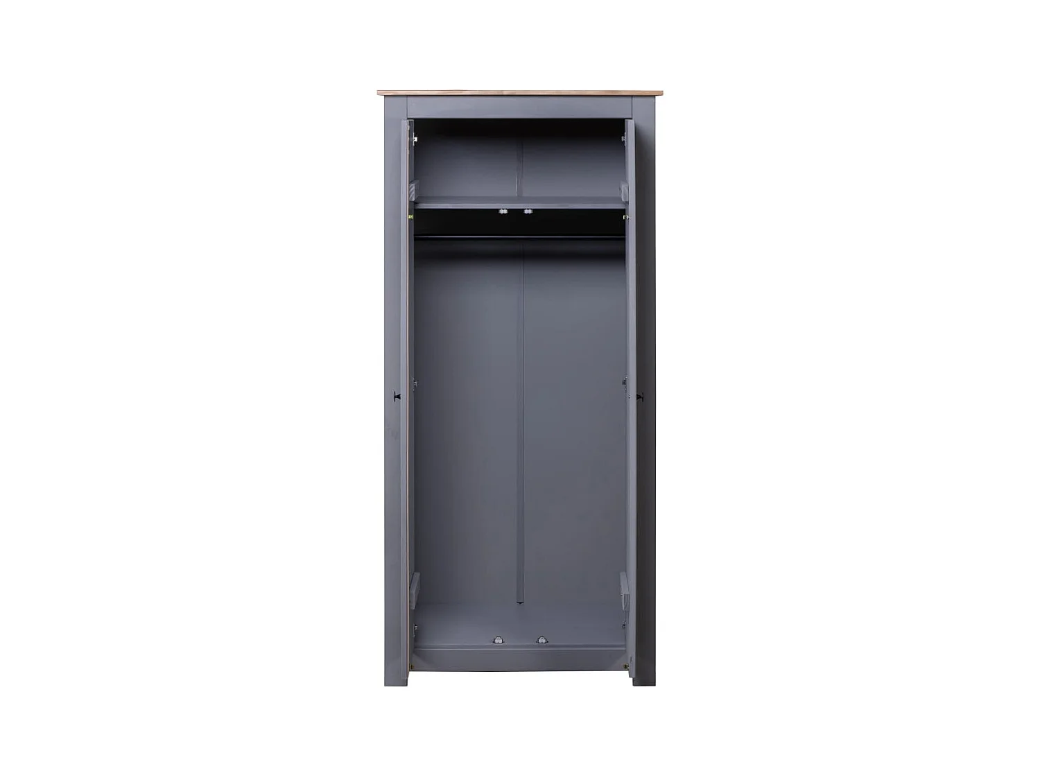 Garde-robe Gris 80x50x171,5 cm Pin massif Assortiment Panama OFR36147 BonneVie Meuble