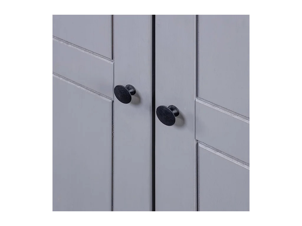 Garde-robe Gris 80x50x171,5 cm Pin massif Assortiment Panama OFR36147 BonneVie Meuble