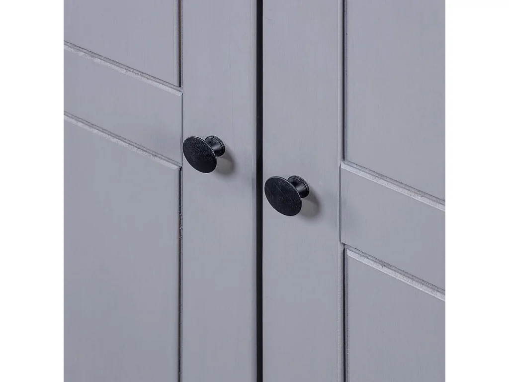 Garde-robe Gris 80x50x171,5 cm Pin massif Assortiment Panama OFR36147 BonneVie Meuble