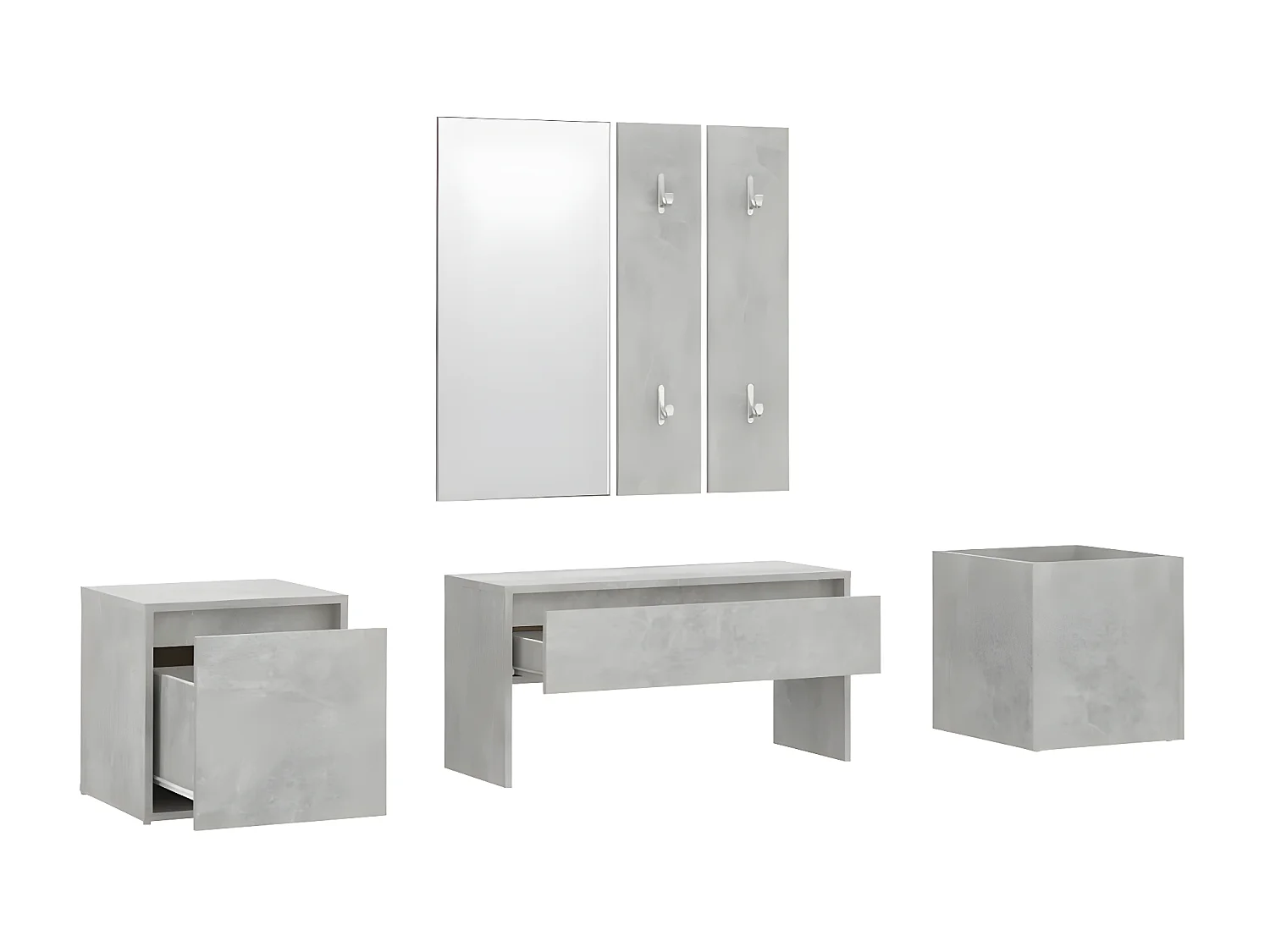 Ensemble de meubles de couloir Gris béton Bois d'ingénierie OFR99508 BonneVie Meuble