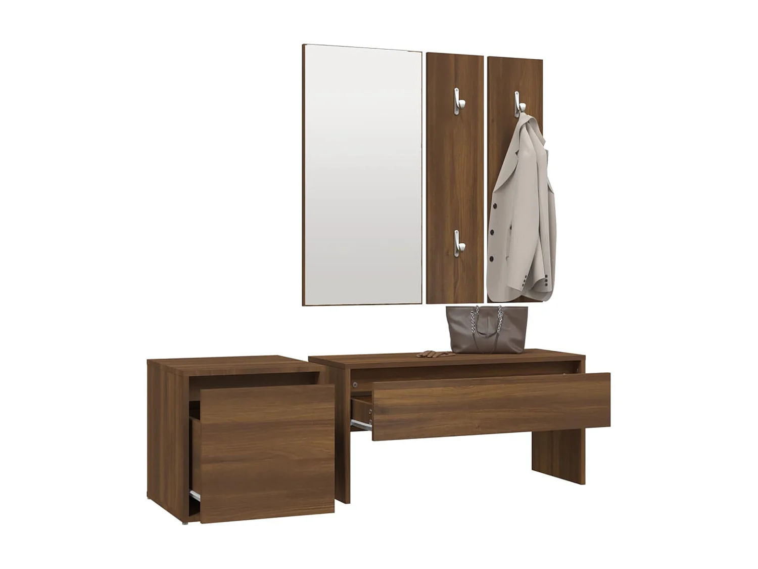 Ensemble de meubles de couloir Chêne marron Bois d'ingénierie OFR31101 BonneVie Meuble