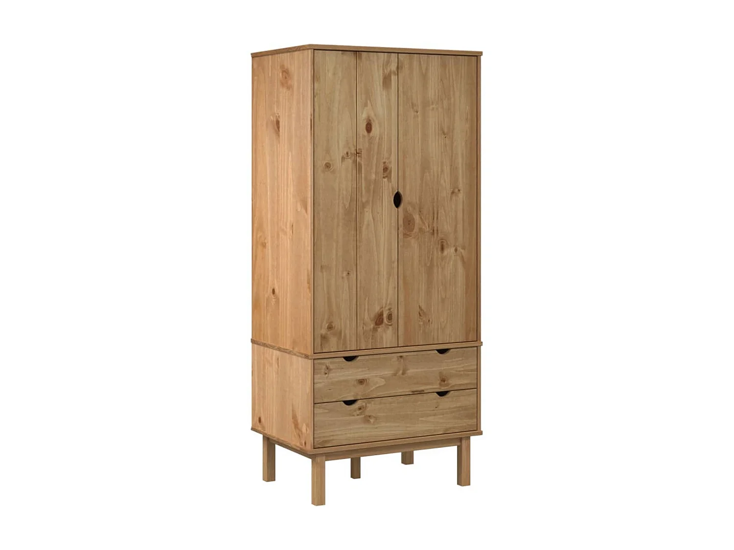 Garde-robe OTTA 76,5x53x172 cm Bois massif de pin OFR26650 BonneVie Meuble