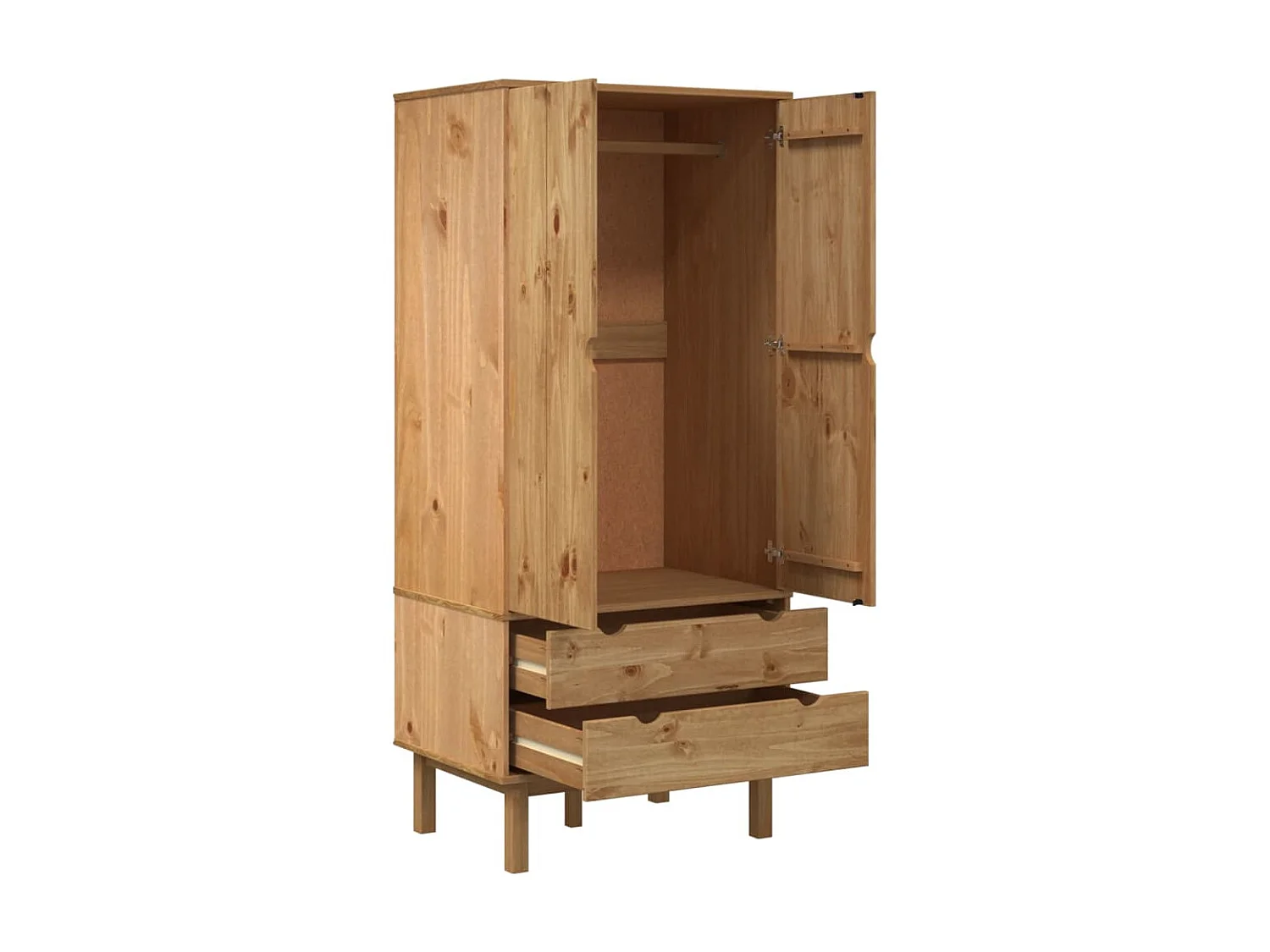 Garde-robe OTTA 76,5x53x172 cm Bois massif de pin OFR26650 BonneVie Meuble