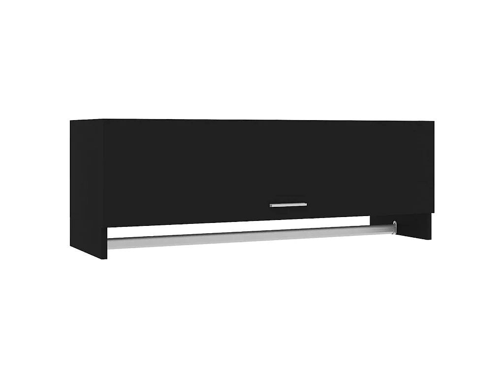 Armario de madera contrachapada negro 100x32,5x35 cm ES531821