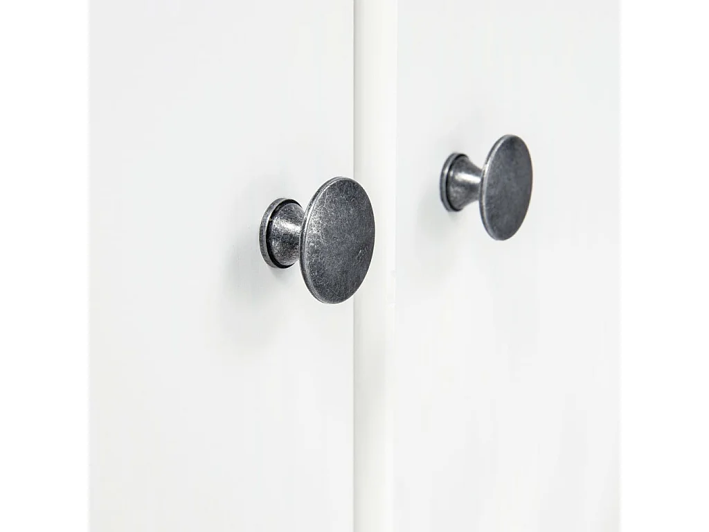 Garde-robe à 2 portes Hill Blanc 89x50x170cm Bois de pin solide OFR74192 BonneVie Meuble